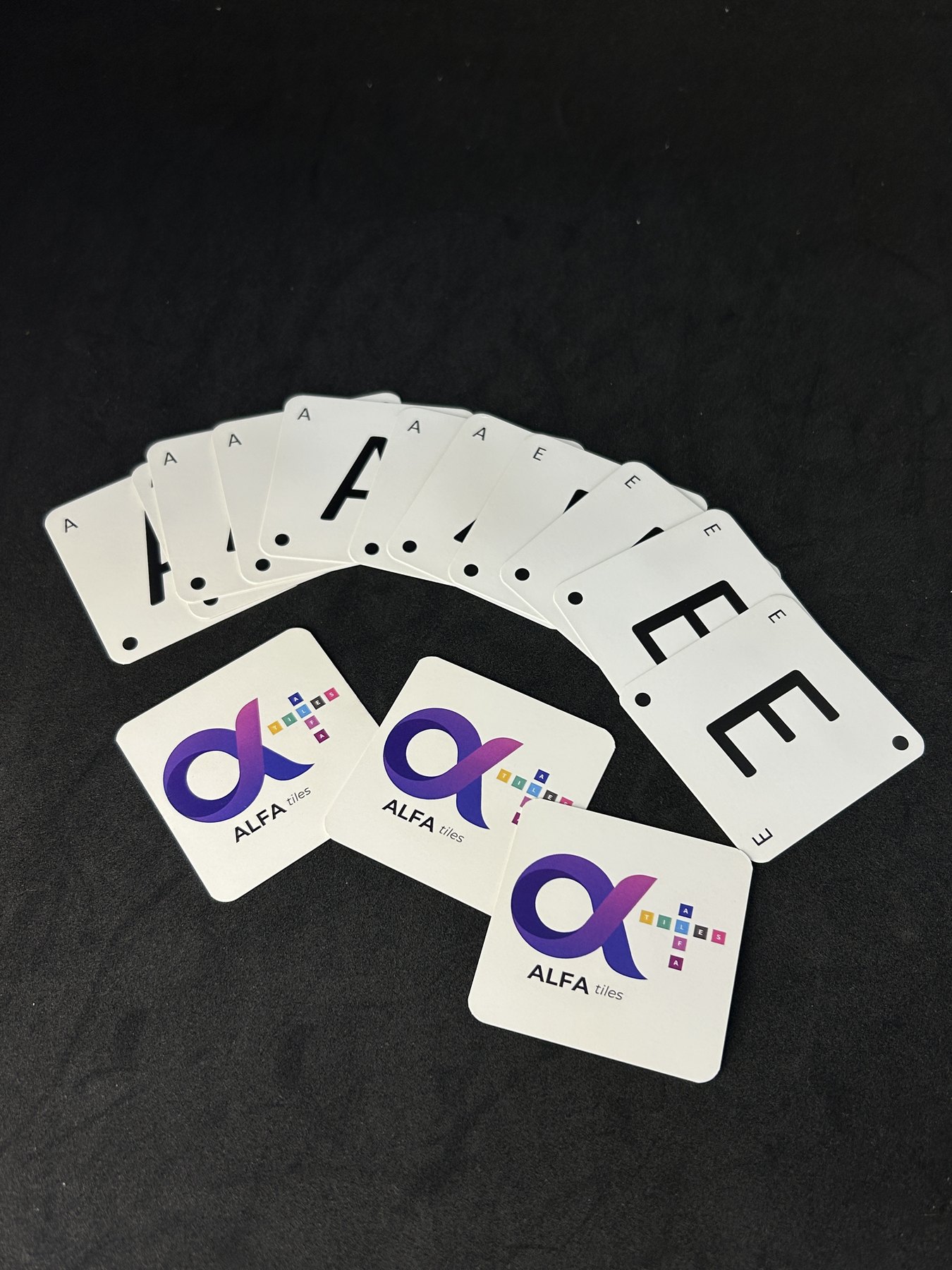 Alfa Cards letter deck and branded cards